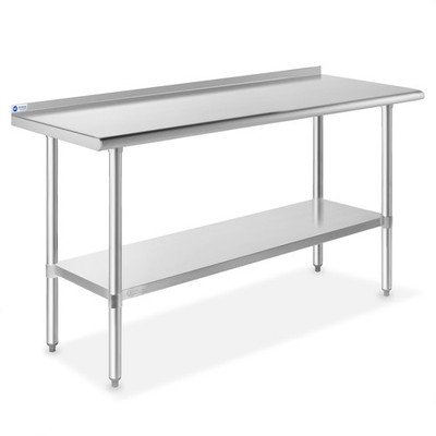 OPEN BOX - Stainless Steel Kitchen Restaurant Work Prep Table Backsplash 24''x60''