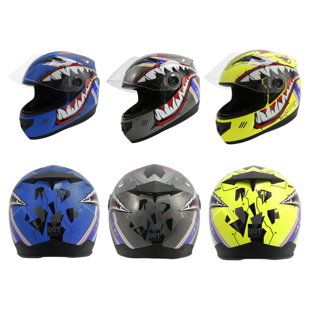 DOT Youth Kids Full Face Motorcycle Helmet Racing ATV Motocross Off-Road Bike