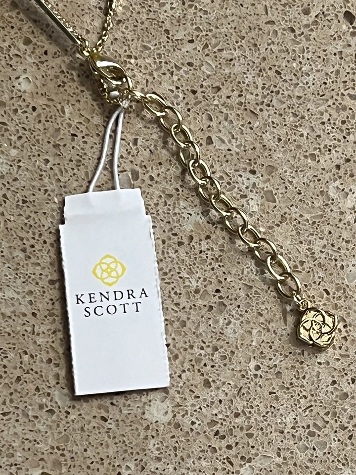 Ожерелье с подвеской в виде изумруда Kendra Scott май модная бижутерия позолоченная коробка 14 карат - Изображение 3 из 4