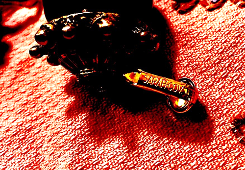 MUST SEE signierte JEANNE rustikale goldfarbene & braune baumelnde Halskette & Ohrringe SET - Bild 23 von 23