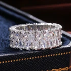 Gorgeous 925 Silver Wedding Ring Women Jewelry Cubic Zircon Ring Sz 6-10