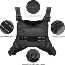 Tactical Chest Rig Bag Front Pouch Recon Kit Pack Combat Sport Protective Vest