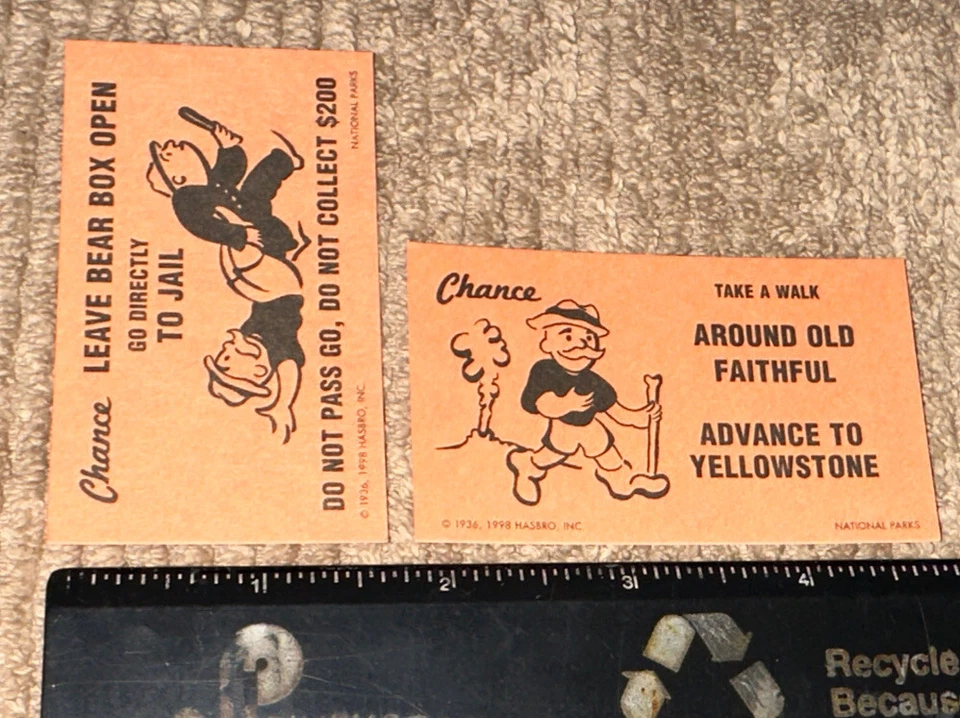 Запасные части 16 карт шансов 2001 издание Monopoly National Park - Изображение 3 из 3