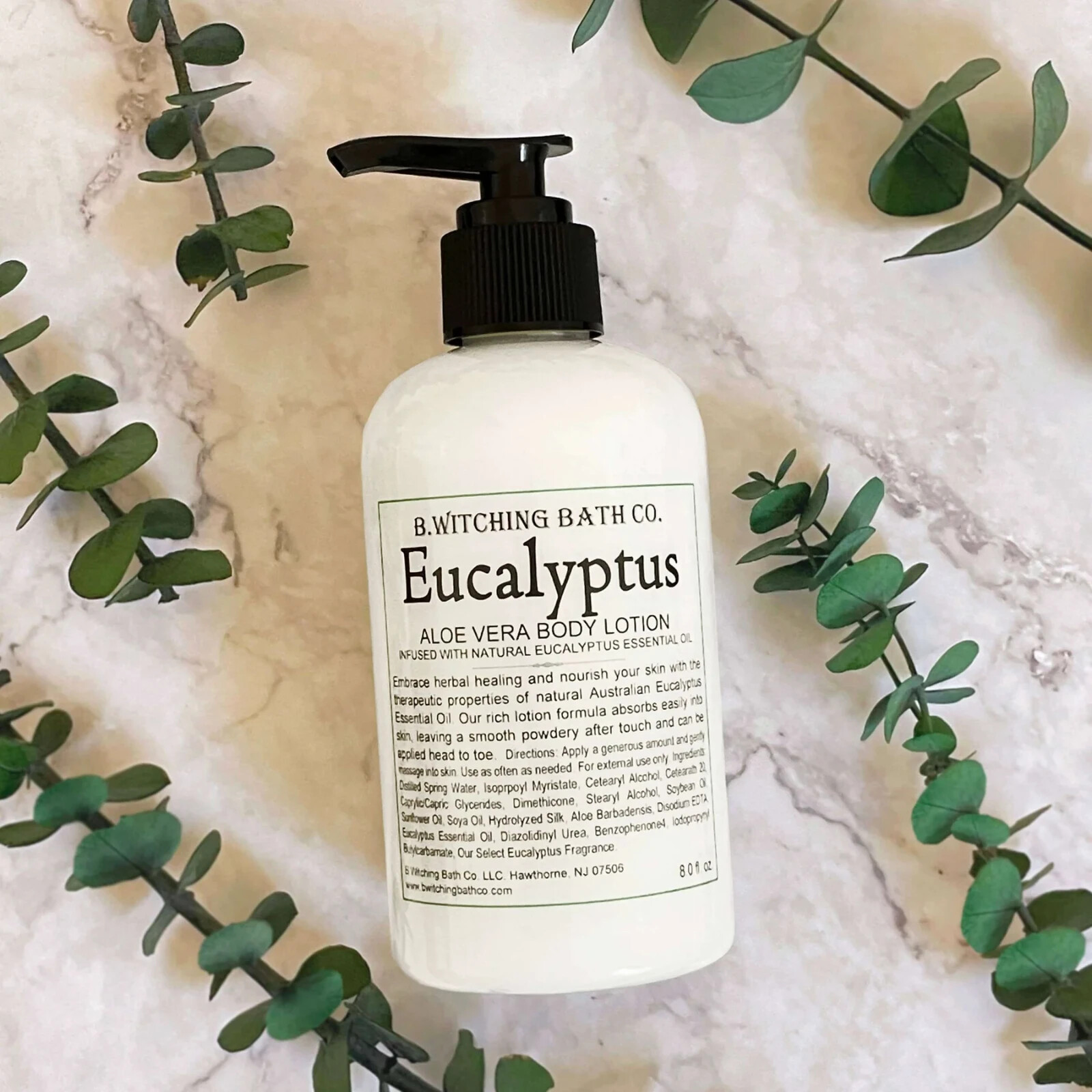 Body Lotion Eucalyptus Aloe Vera a Wonderful Bright, Energetic Aroma 8 oz.