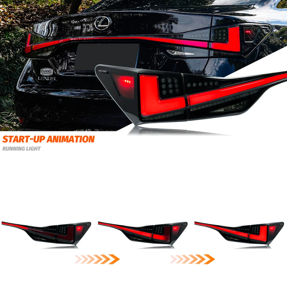 Luces traseras LED para Lexus GS350 GS200t GSF 2012-2020 animación luces traseras negras Foto 3 de 4