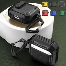 Secure Lock Clip Shockproof Rugged Case Carabiner for Airpods 4/3/2/1 Pro 3