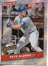 2020 Donruss Pete Alonso Highlights Rapture Parallel Insert Card