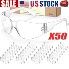 20 PAIR PACK Protective Safety Glasses Clear Lens Work UV ANSI Z87 Lot of 12