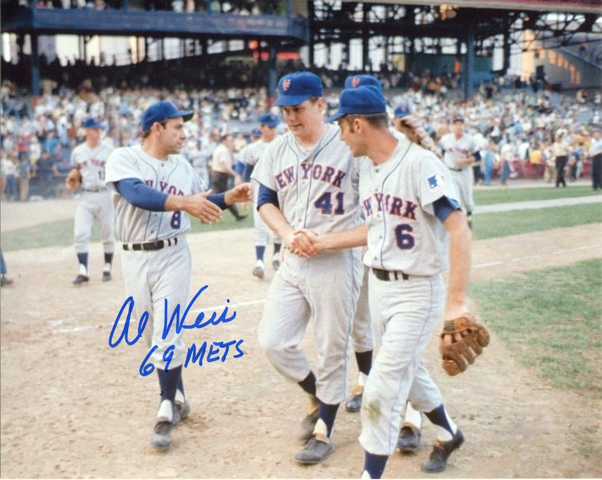 AL WEIS signed 1969 New York Mets World Champs photo with
