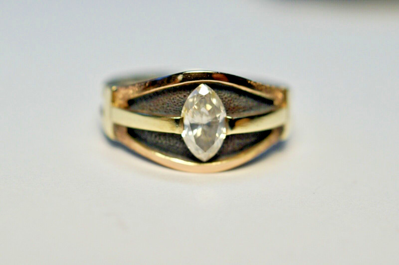 Vintage 14k green and rose gold and Sterling Silver w/ .65ct. diamond