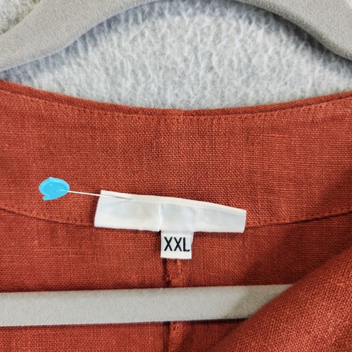 Bryn Walker Jacket Womens XXL Red Linen Open Lagenlook Boho Autumn Fall Rust - Picture 11 of 15