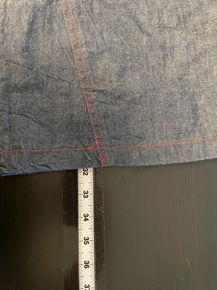 Falda vintage hecha a mano para mujer talla mediana denim con cordón relajado Lagenlook años 90 Foto 4 de 4