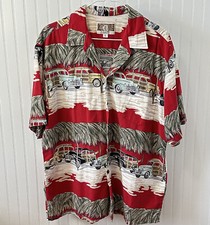 KALAHEO Vintage Men's Made in Hawaii Hawaiian Woodies Palm Car Shirt Size L
