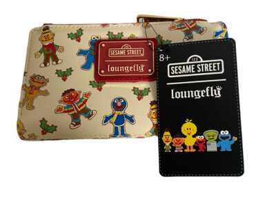 Loungefly Sesame Street Christmas Wallet SeaWorld Exclusive Big Bird Elmo Oscar