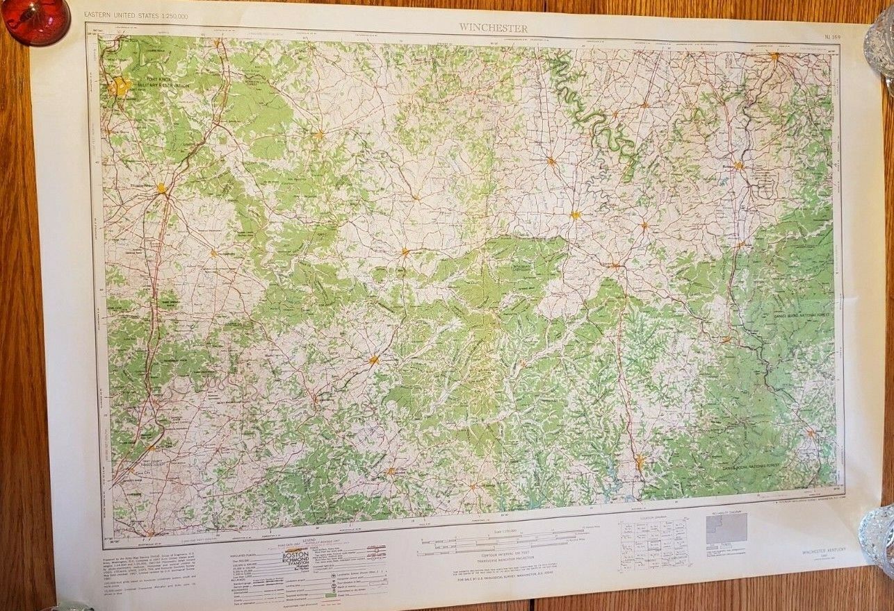 Nashville TN 1971 vintage USGS Topographical Geological Survey Quadrangle Map 