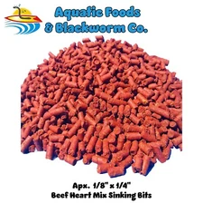 Beef Heart Mix Bits for Discus, Cichlids, Bottom Fish, All Types of Fish