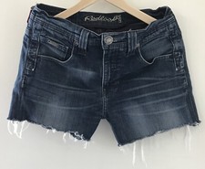 Levis Redloop Dark Wash Blue Denim Womens Short Cutoff Jean Shorts 32