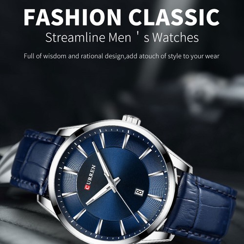 CURREN 8365 Quartz Man Wristwatch Watch for Male with Leather Band X5J8 - Picture 9 of 11