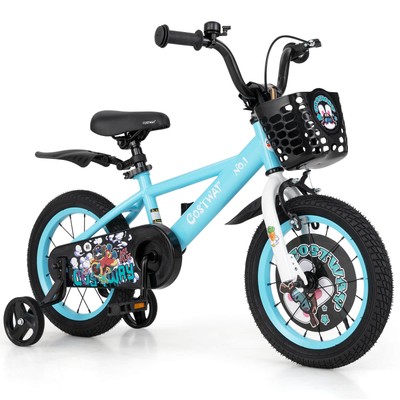 14'' Kid s Bike for 3-5 with Height-Adjustable Handlebar & Saddle Handbrake