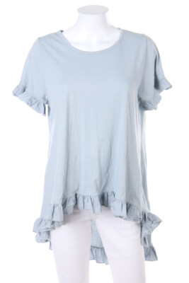 BSB Shortsleeve-Shirt Oversize Frills Volants S grey blue