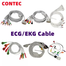 CONTEC ECG EKG Cable for Patient Monitors ECG Holters Machines Banana/Snap Types