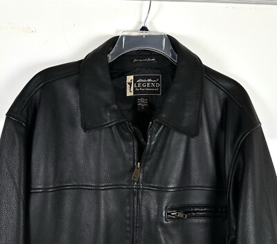 Eddie Bauer Legend Journeyman Men Large Leather Bomber Motorcycle