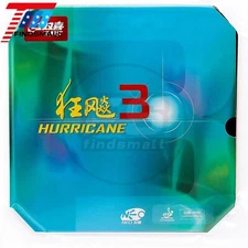 DHS NEO Hurricane 3 Table Tennis PingPong Rubber 40 Degree/Sponge 2.2mm,Black