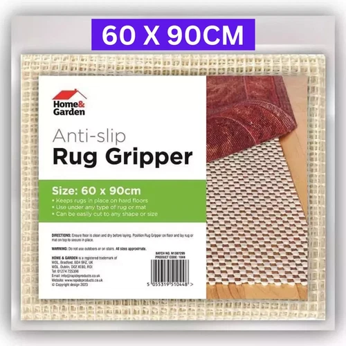 Non Slip Rug Gripper Anti Slip Underlay Mat Pad 60x90cm Cream for All Hard Floor