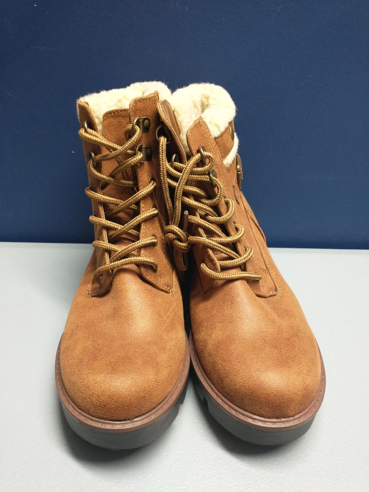 Botas White Mountains Cliffs Geraud para mujer 8 marrón tacón ancho punta redonda con cordones Foto 2 de 4