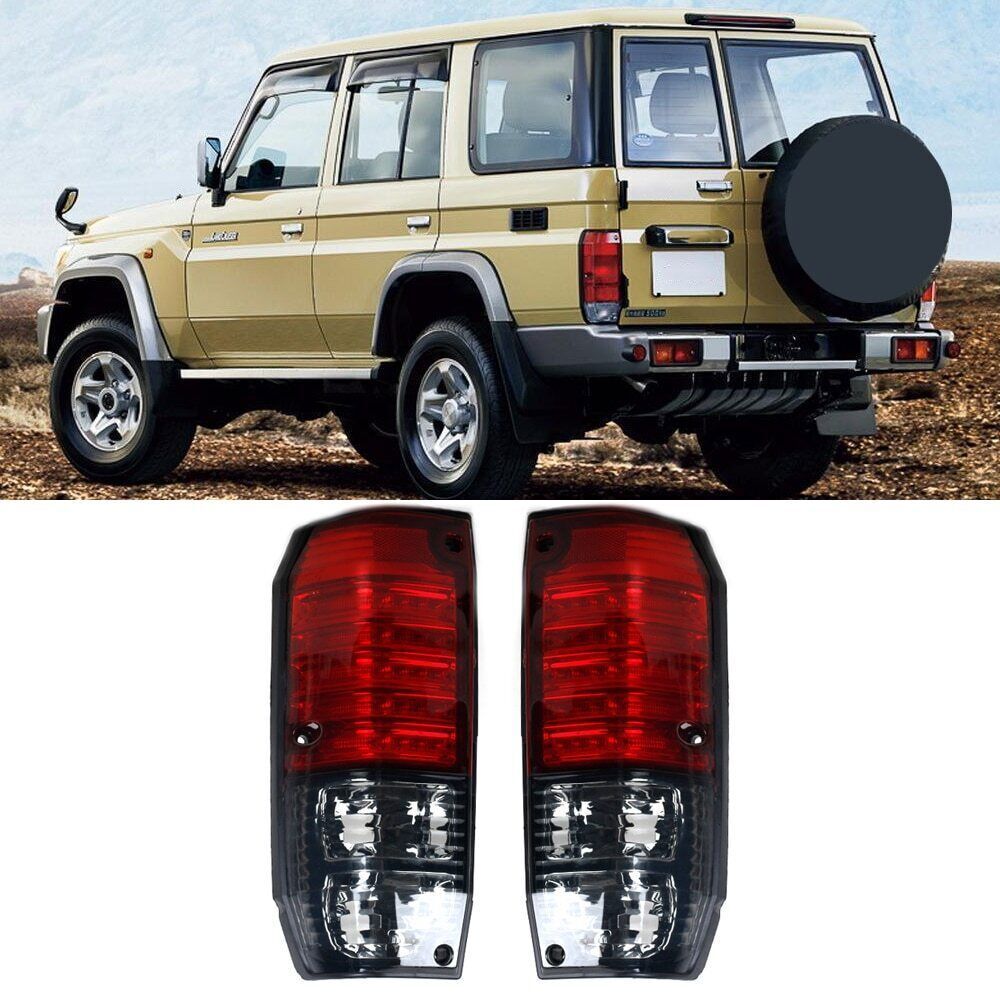 For Land Cruiser LC76 LC77 LC78 Red & Black LED Tail Lights Brake