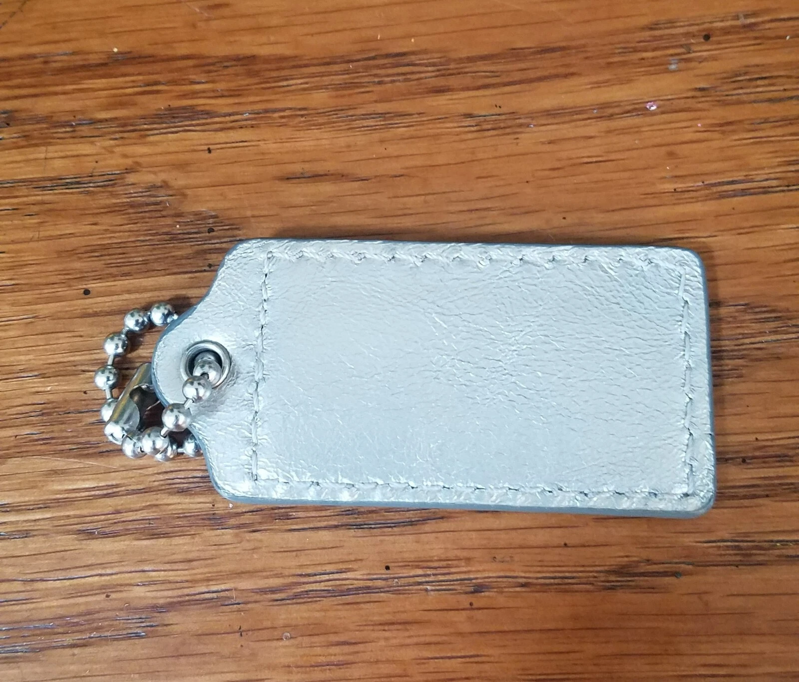 CIONDOLO COACH 2 75" ARGENTO PELLE GRANA LISCIA CARTELLINO PORTACHIAVI PORTACHIAVI