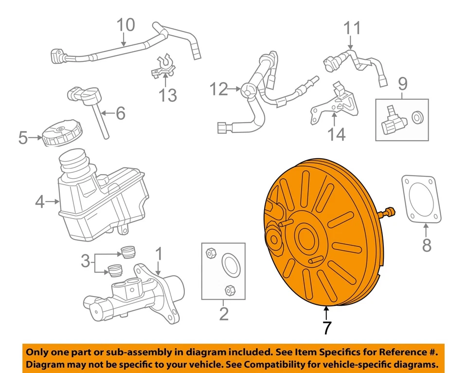 Used Power Brake Booster fits: 2014 Dodge Dart  Grade A - Изображение 3 из 4