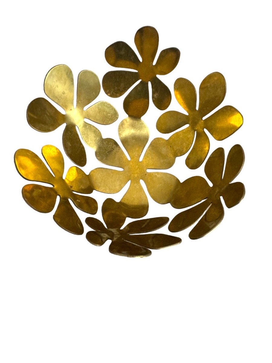 IKEA Stockholm Gold Brass Tone 8” Floral Bowl Monika Mulder