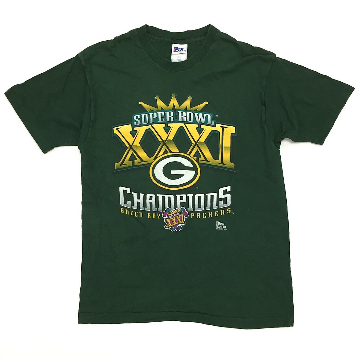 Vintage Green Bay Packers Super Bowl 31 Champions Shirt Sz L