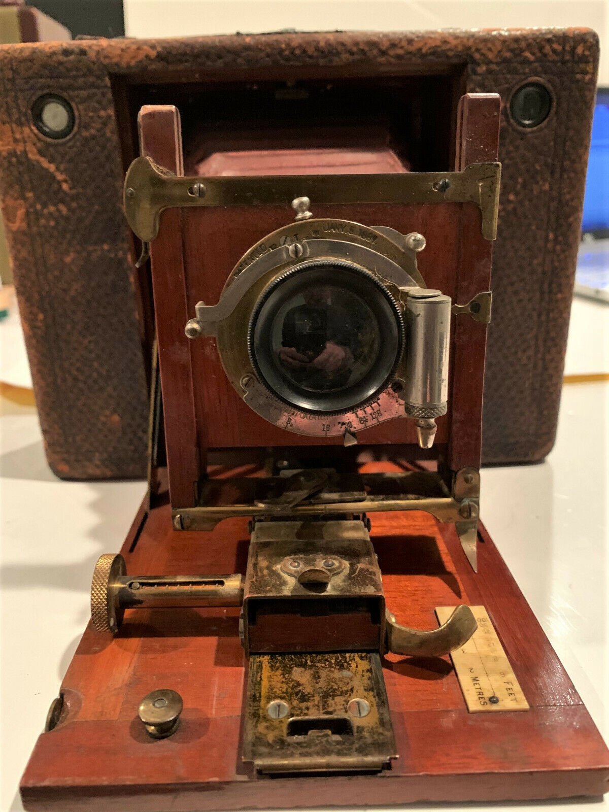 No. 4 El Paso Mall Cartridge Kodak. Wood Bed Circa Bellows Red Lens Superlatite 1 Mount