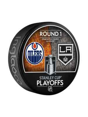 2023 Stanley Cup Playoffs Dueling Puck Los Angeles Kings and Edmonton Oilers