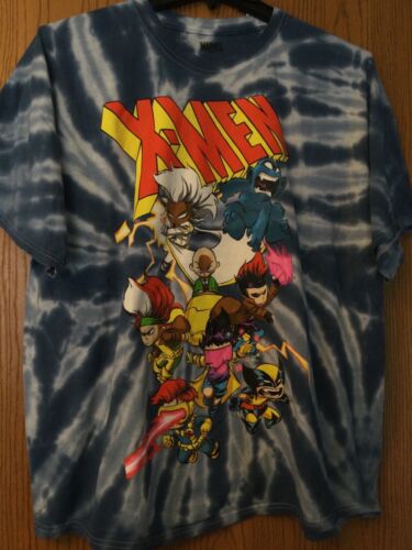 X-Men  - Blue Tie Dye Shirt - NWT - XL - Marvel