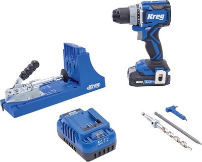 Kreg Pocket-Hole Jig K4 + 20V Ionic Drive  1/2'' Compact Drill Project Kit NEW