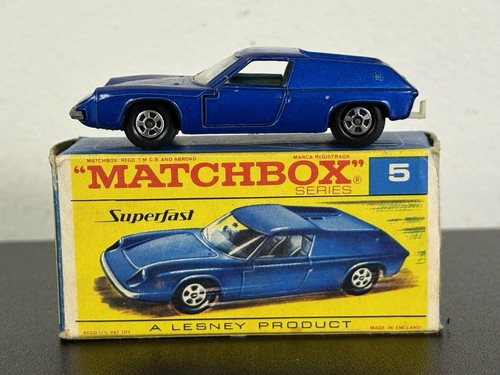 Vintage Matchbox Lesney New 5 Lotus Europa Blue - Brand New in Box