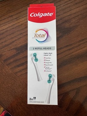 Colgate Total Active Prevention Toothbrush Replacement Brush Heads 1 Pack of 2
