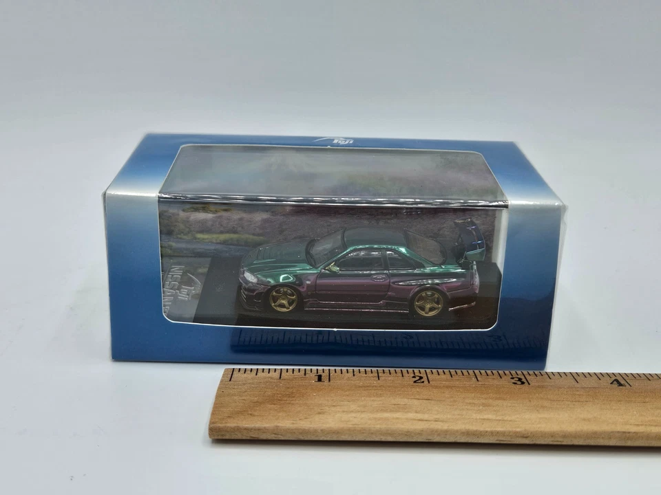 Fuji JDM Green Skyline GTR R34 Nismo Z-Tune Diecast 1:64 Edición Limitada 1/699 Foto 3 de 4