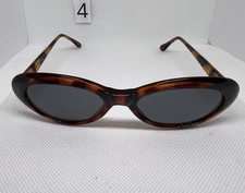 Vintage Tortoise Oval Sunglasses Retro Slim Cat-Eye Style