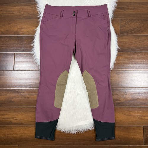 R.J. Classics Women's Size 34 Long Berry Anna Mid Rise Front Zip Breeches Pants
