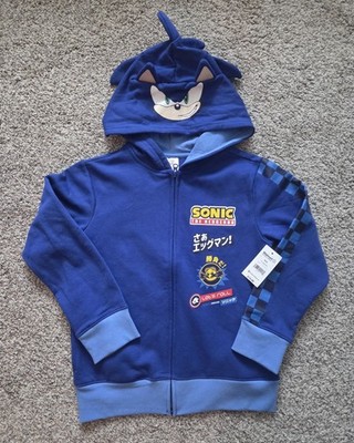 Boys Sonic The Hedgehog Costume Zip Up Fleece Hoodie Many sizes NEW