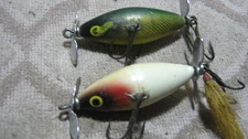 2 Vintage Phillips Crippled Minnow Double Prop Topwater Lure Lures
