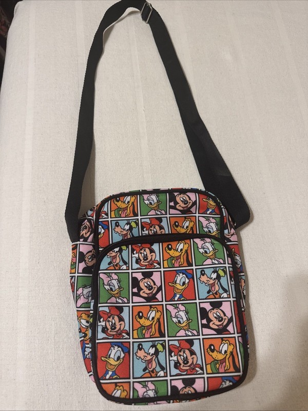 Disney Parks Mickey  Mouse & Friends Canvas Crossbody Bag NEW 2024 9.5 in x 7 in