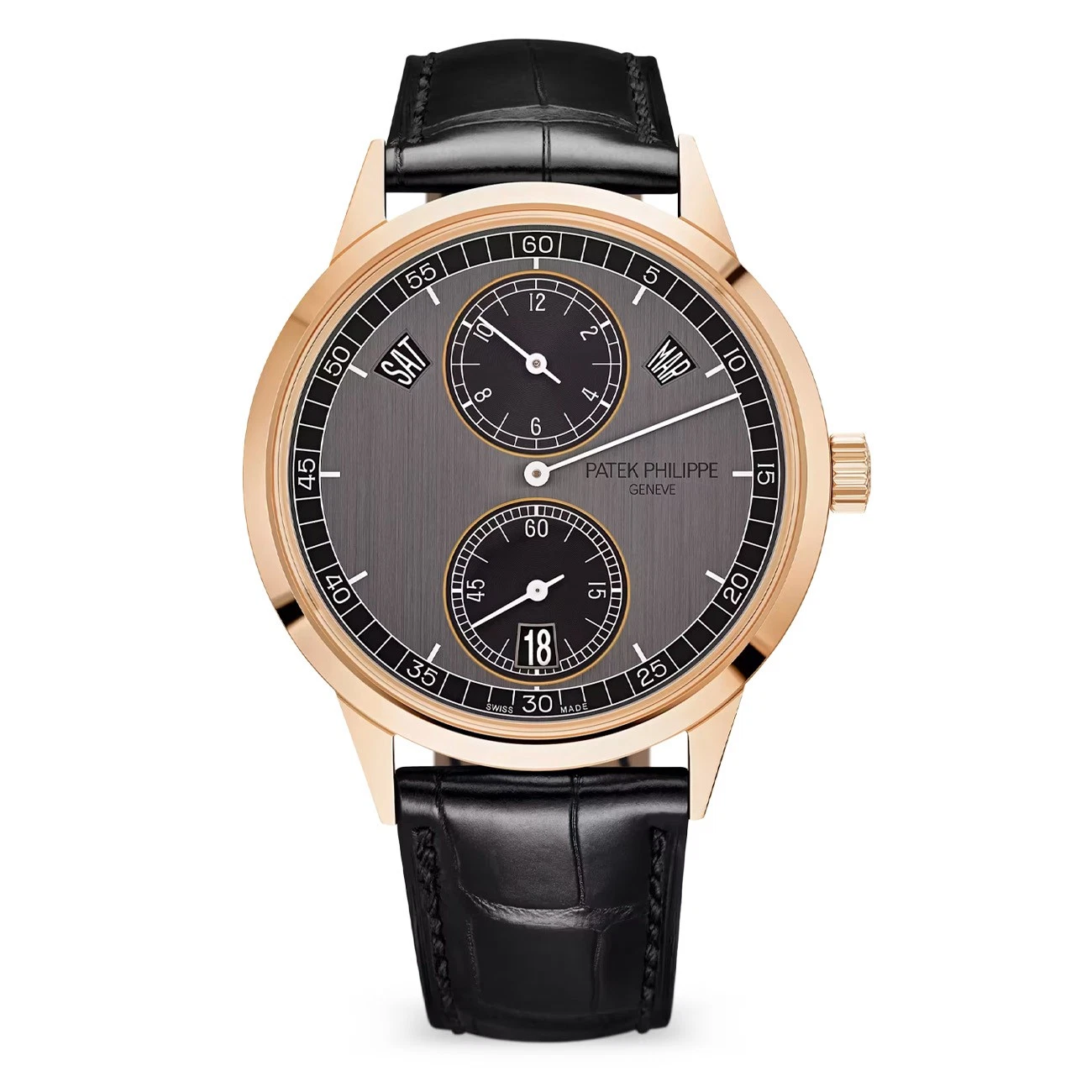 Patek Philippe — Patek Philippe 5235/50R-001 Annual Calendar Regulator 18k Rose Gold Grey Auto...