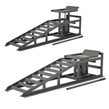 Gray 2 Pack Hydraulic Car Ramps 5T 11000lbs Low Profile Car Lift Service Ramps T