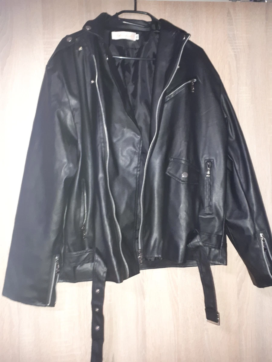 Men's PU Leather Jacket Retro Punk Ghost Rider Produktbild-Vorschau 5