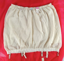 SUPER LARGE UP TO SZ 50 WAIST OPEN BOTTOM GIRDLE 6 METAL GARTERS NYLON PANTY